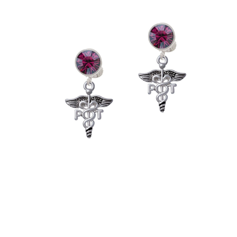 Caduceus - PT Crystal Clip On Earrings Image 8