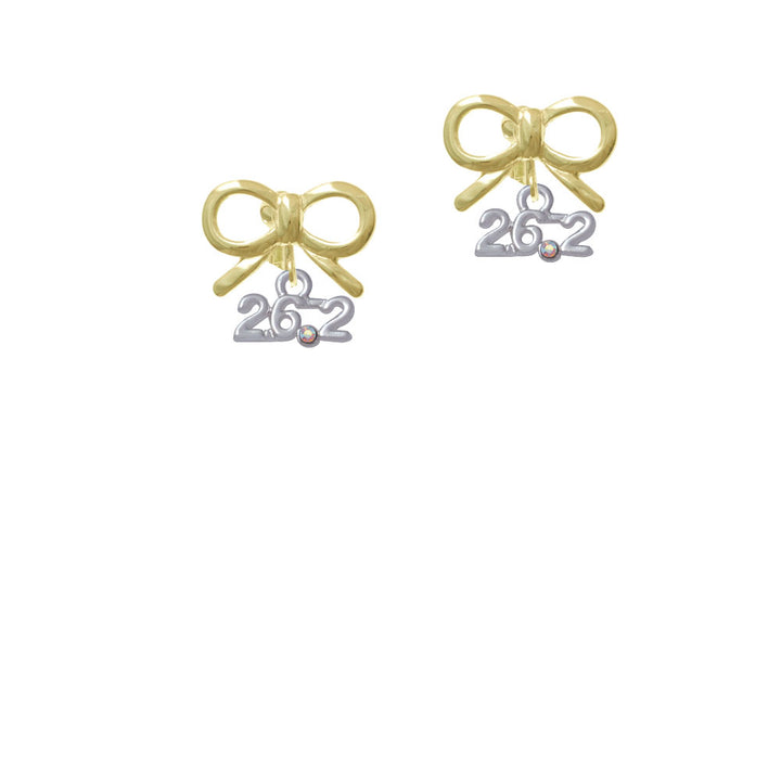 Marathon - 26.2 with Clear AB Crystal Crystal Clip On Earrings Image 10