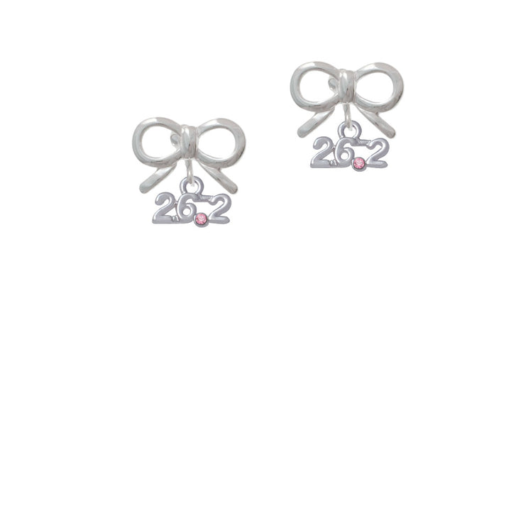 Marathon - 26.2 with Pink Crystal Crystal Clip On Earrings Image 9