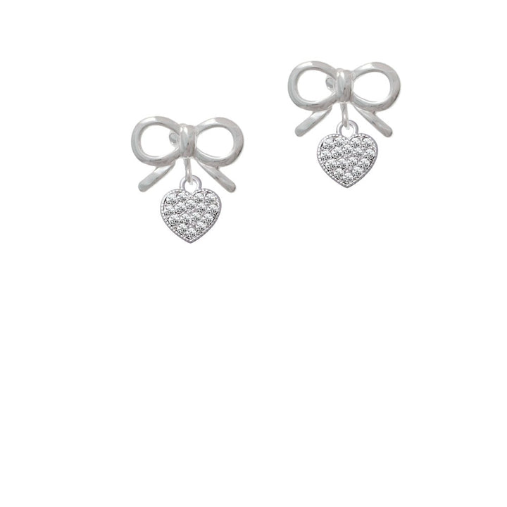 Small Heart with Clear Crystals Crystal Clip On Earrings Image 9