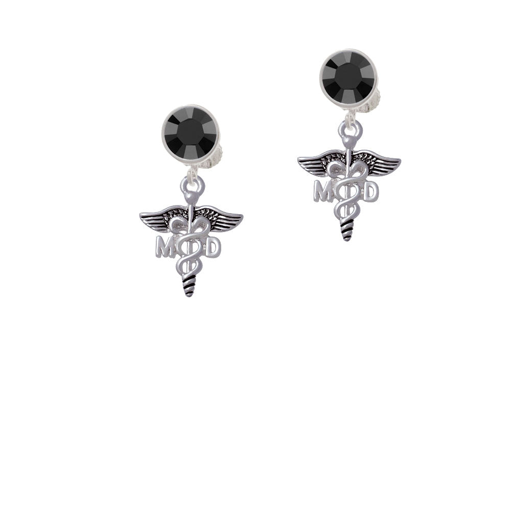 Caduceus - MD Crystal Clip On Earrings Image 3