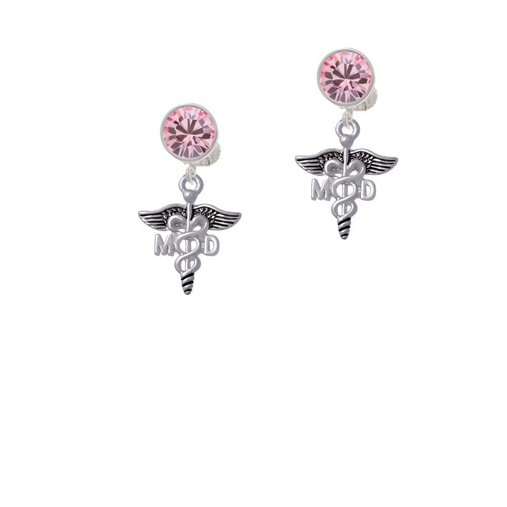 Caduceus - MD Crystal Clip On Earrings Image 4