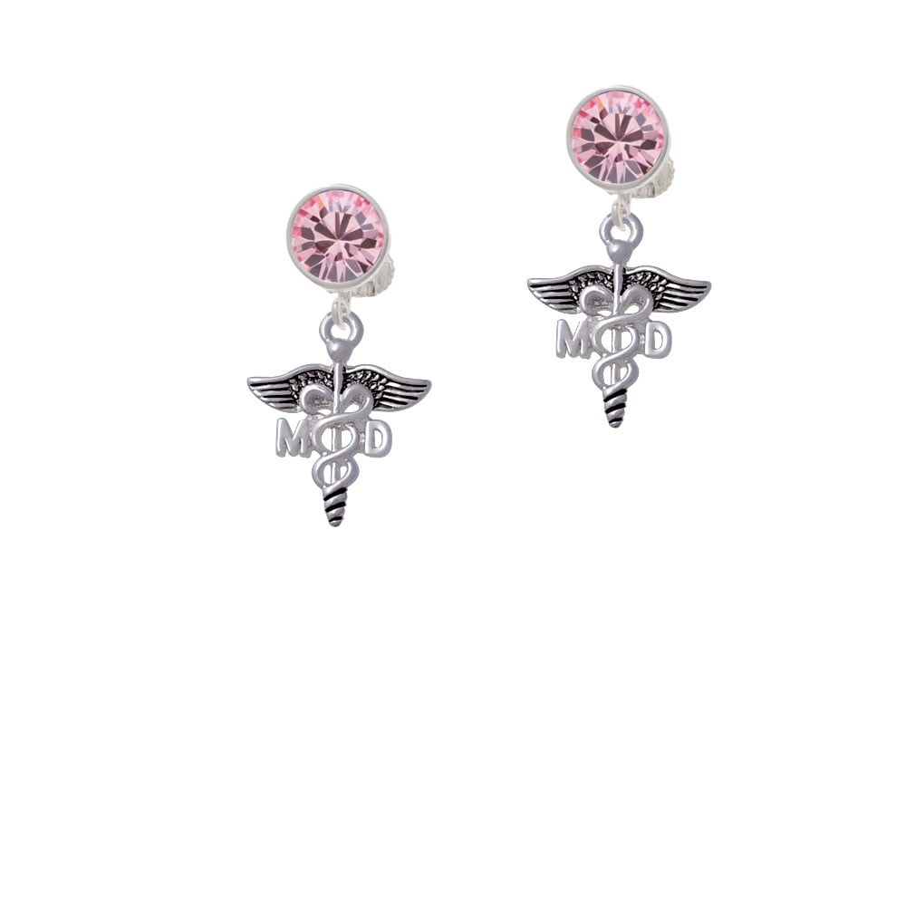 Caduceus - MD Crystal Clip On Earrings Image 1