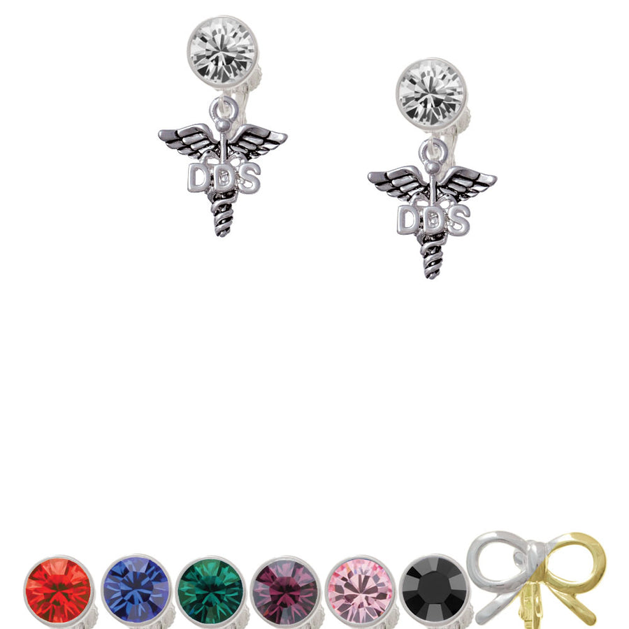 Caduceus - DDS Crystal Clip On Earrings Image 1