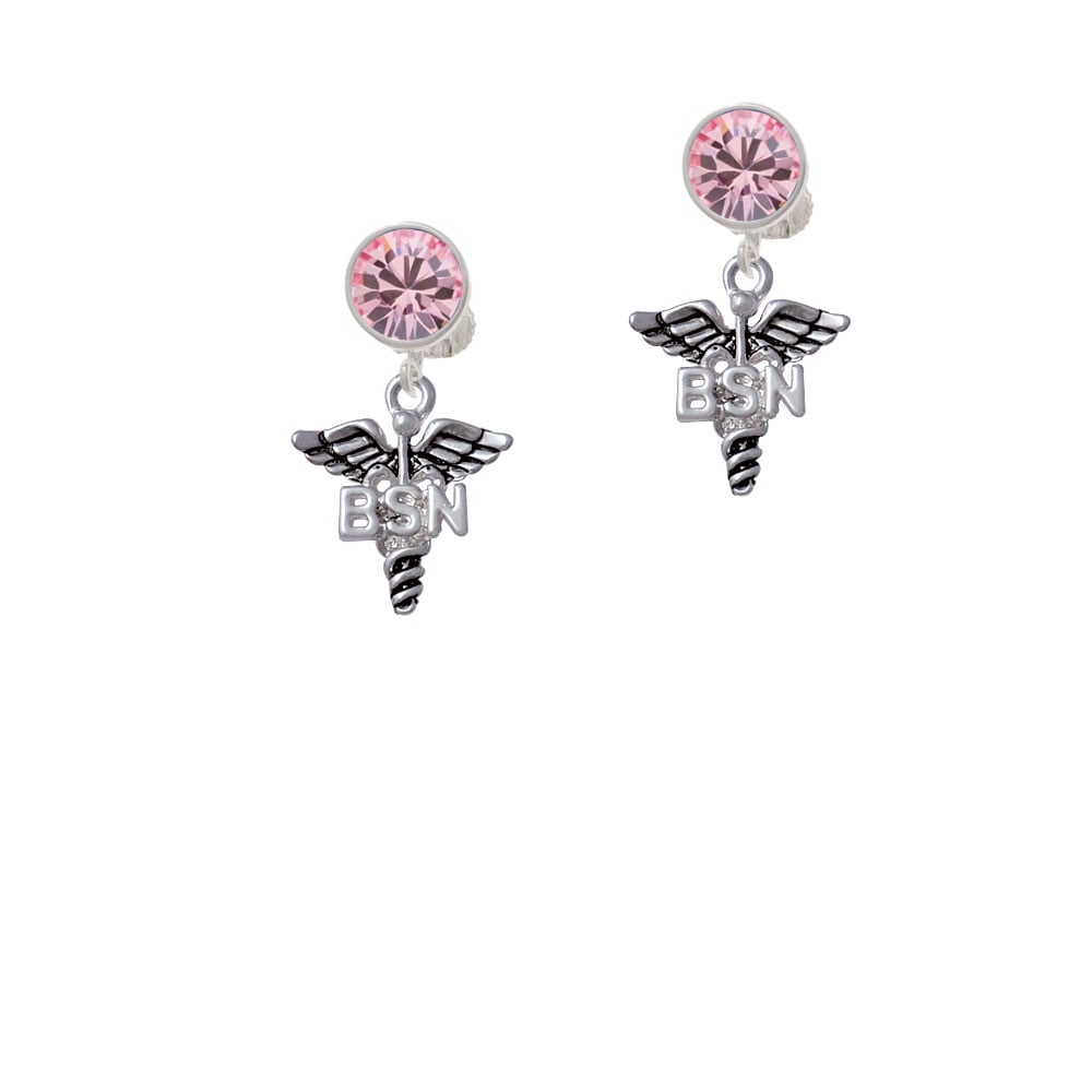 Caduceus - BSN Crystal Clip On Earrings Image 1