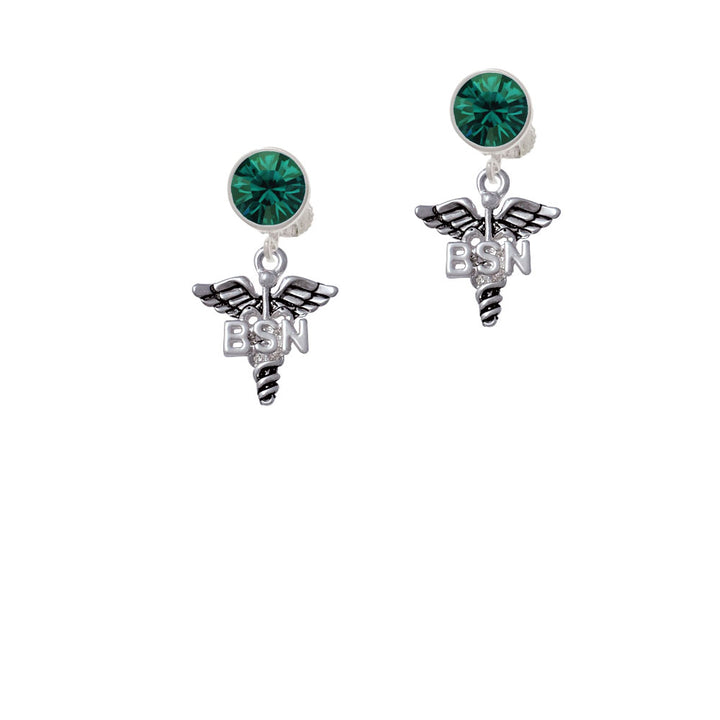 Caduceus - BSN Crystal Clip On Earrings Image 6