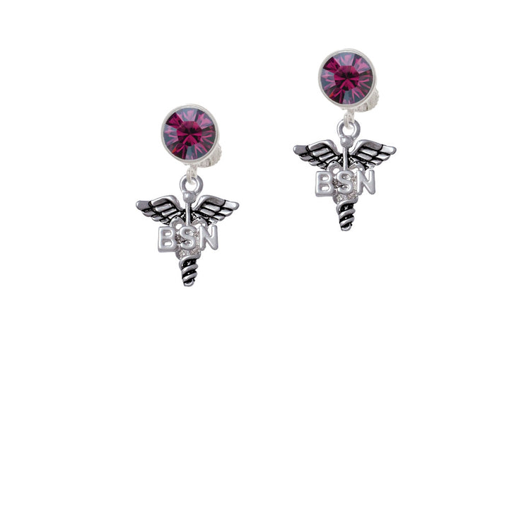 Caduceus - BSN Crystal Clip On Earrings Image 8