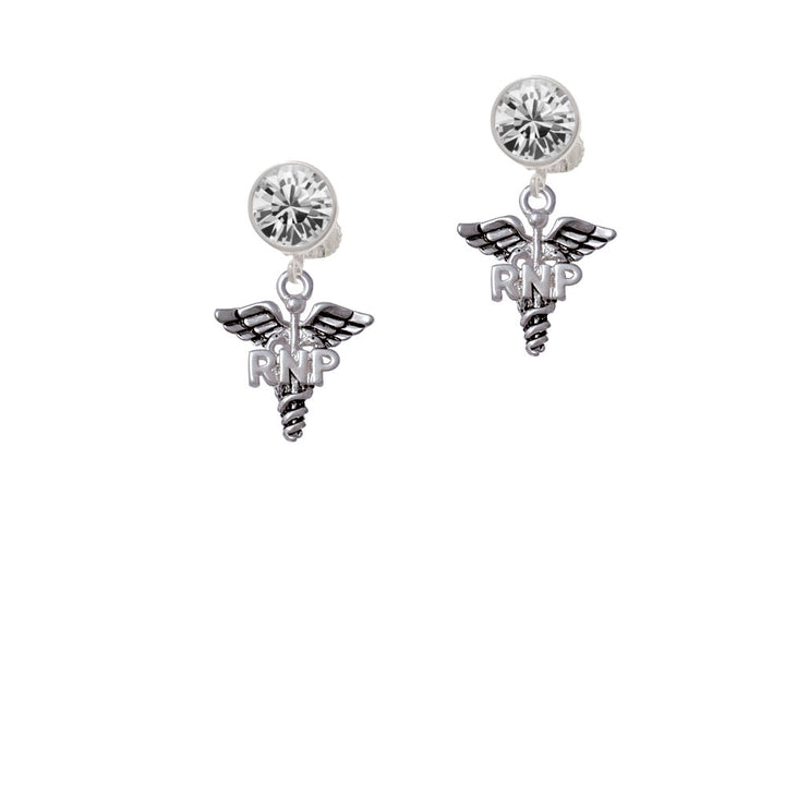 Caduceus - RNP Crystal Clip On Earrings Image 2