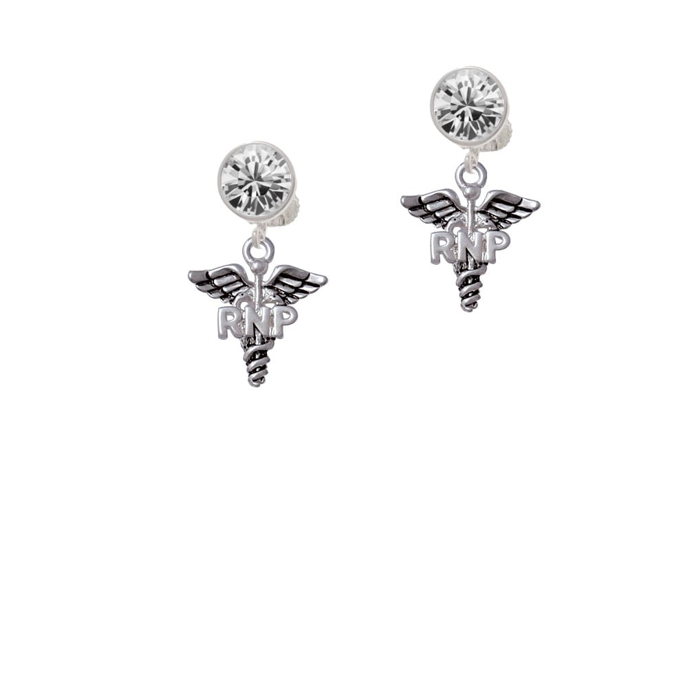 Caduceus - RNP Crystal Clip On Earrings Image 1