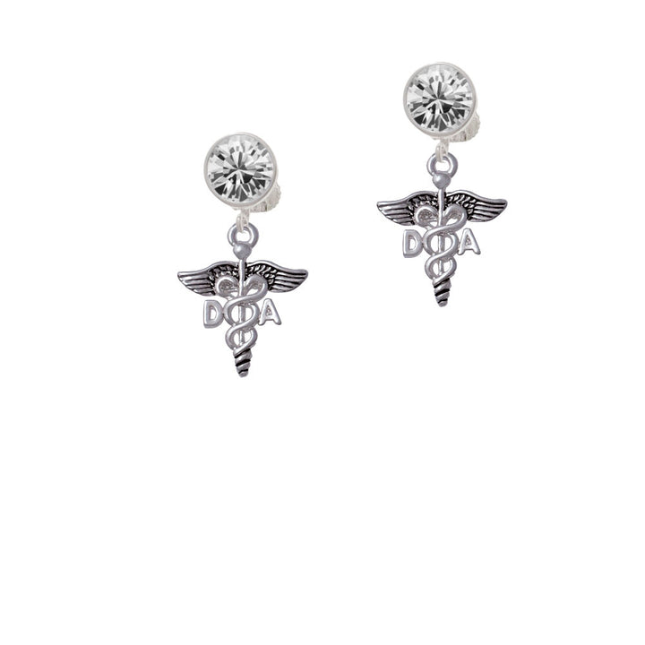 Caduceus - DA Crystal Clip On Earrings Image 2