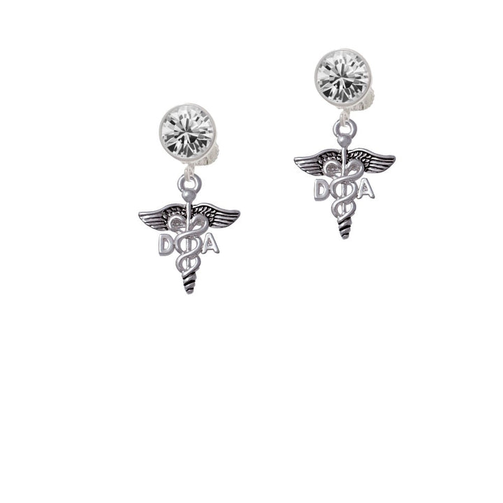 Caduceus - DA Crystal Clip On Earrings Image 1