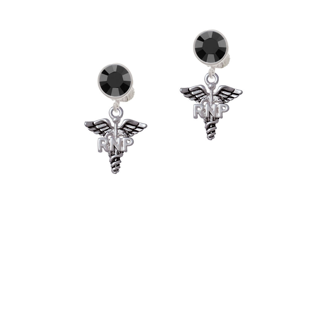 Caduceus - RNP Crystal Clip On Earrings Image 3