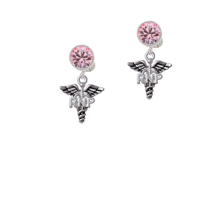 Caduceus - RNP Crystal Clip On Earrings Image 1