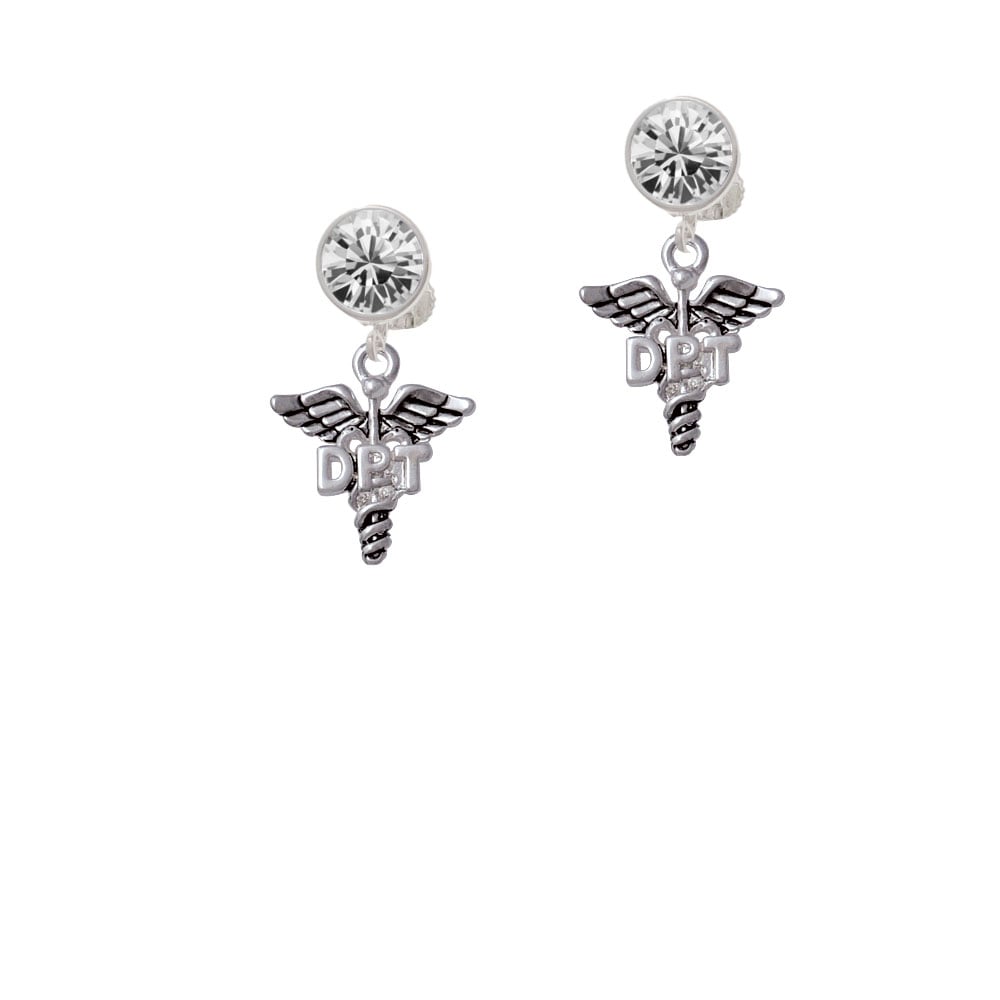 Caduceus - DPT Crystal Clip On Earrings Image 1