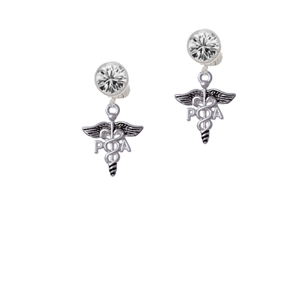 Caduceus - PA Crystal Clip On Earrings Image 2