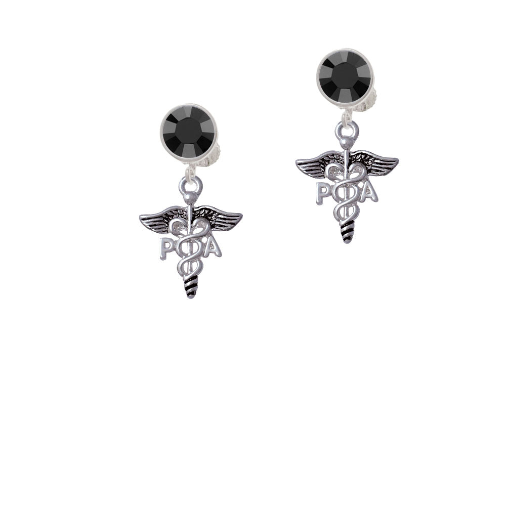 Caduceus - PA Crystal Clip On Earrings Image 3