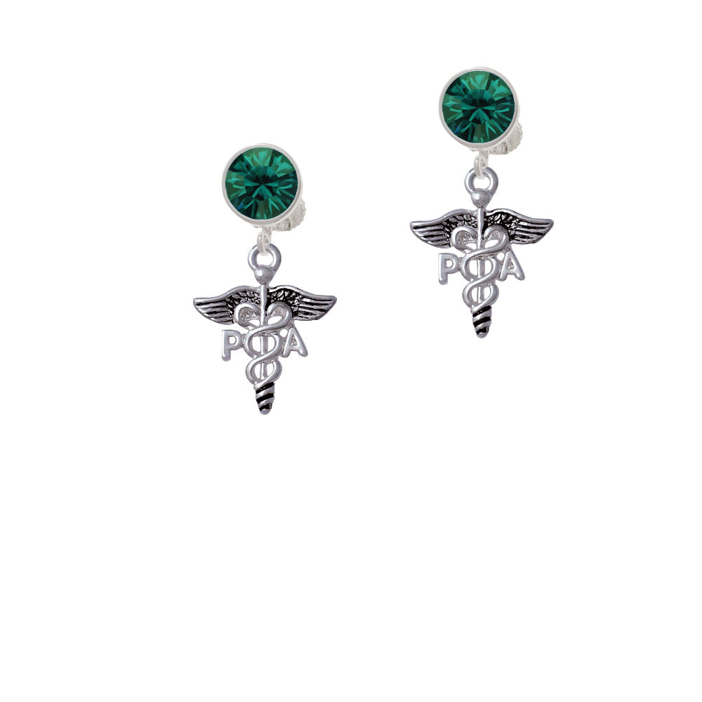 Caduceus - PA Crystal Clip On Earrings Image 6