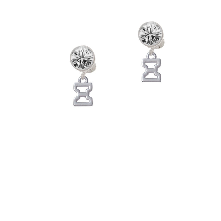 Small Greek Letter - Xi - Crystal Clip On Earrings Image 2