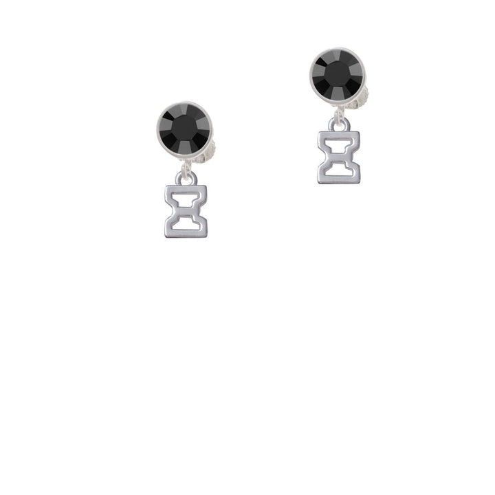 Small Greek Letter - Xi - Crystal Clip On Earrings Image 3