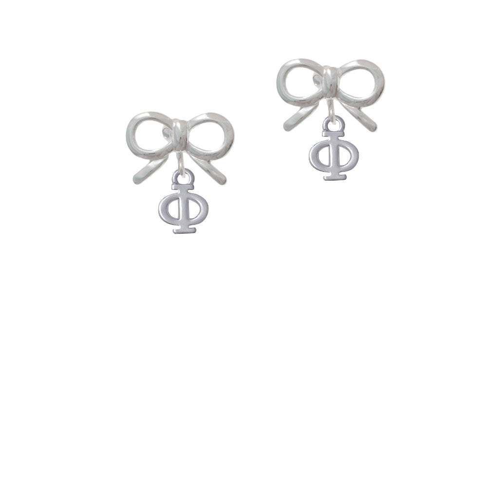 Small Greek Letter - Phi - Crystal Clip On Earrings Image 9