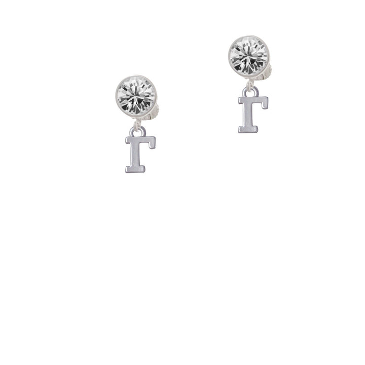 Small Greek Letter - Gamma - Crystal Clip On Earrings Image 2