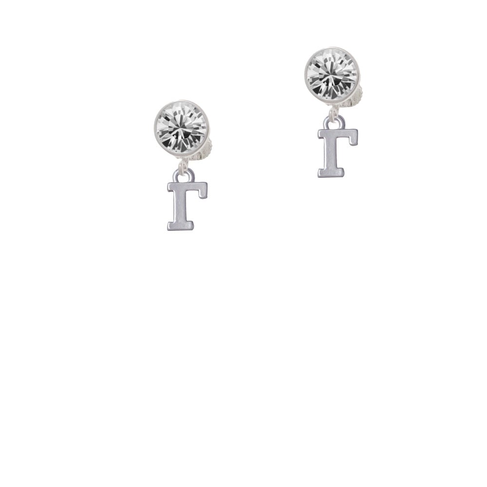 Small Greek Letter - Gamma - Crystal Clip On Earrings Image 1