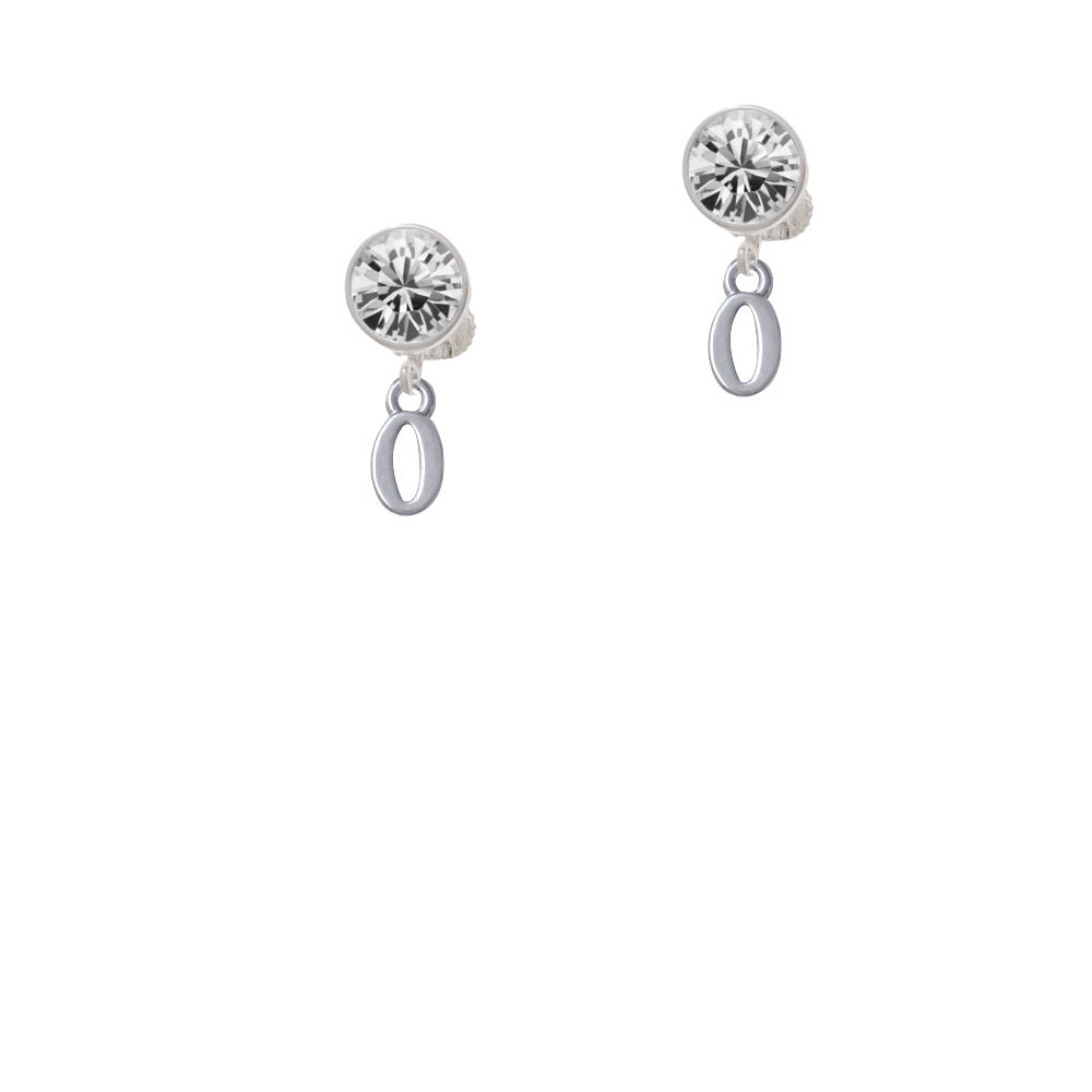 Small Number - 0 - Crystal Clip On Earrings Image 2