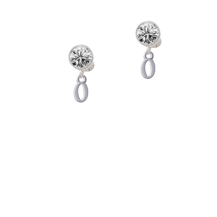 Small Number - 0 - Crystal Clip On Earrings Image 2