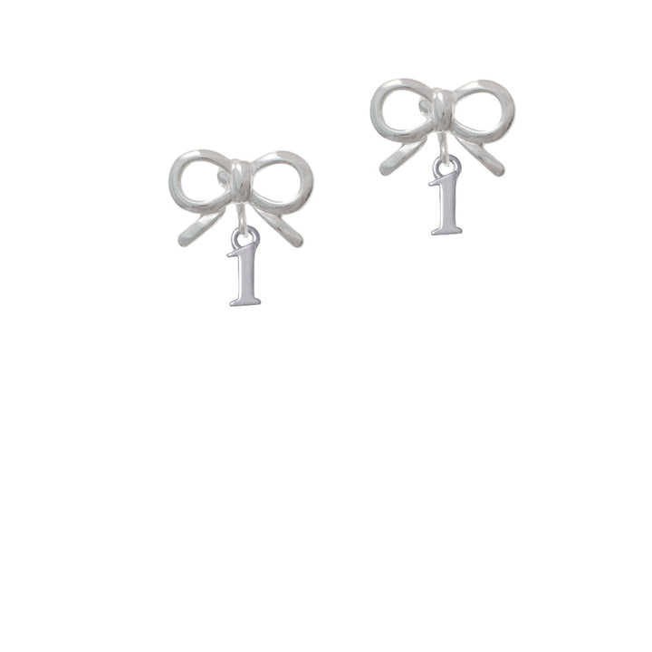 Small Number - 1 - Crystal Clip On Earrings Image 9