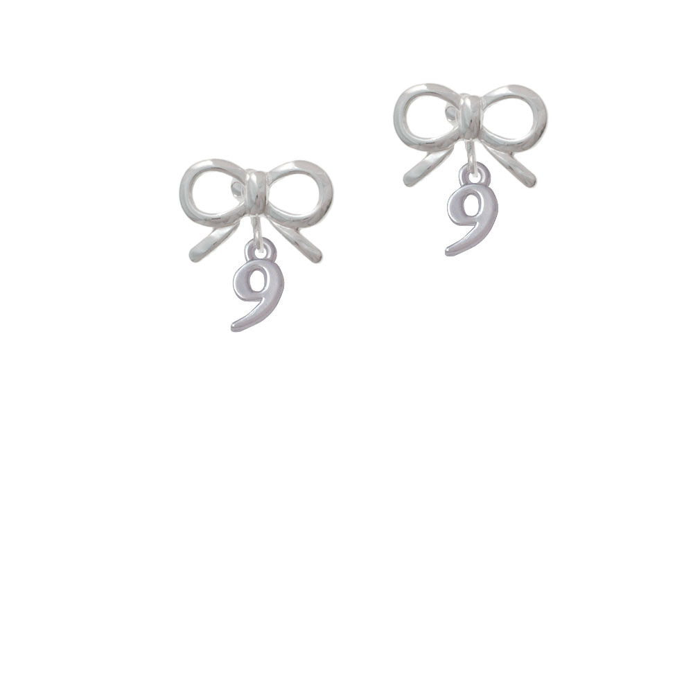 Small Number - 9 - Crystal Clip On Earrings Image 9