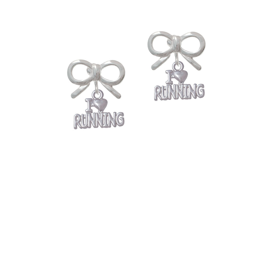 I Heart Running Crystal Clip On Earrings Image 9