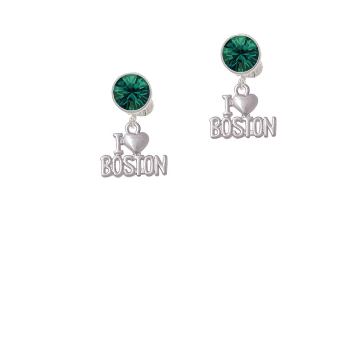 I Heart Boston Crystal Clip On Earrings Image 6