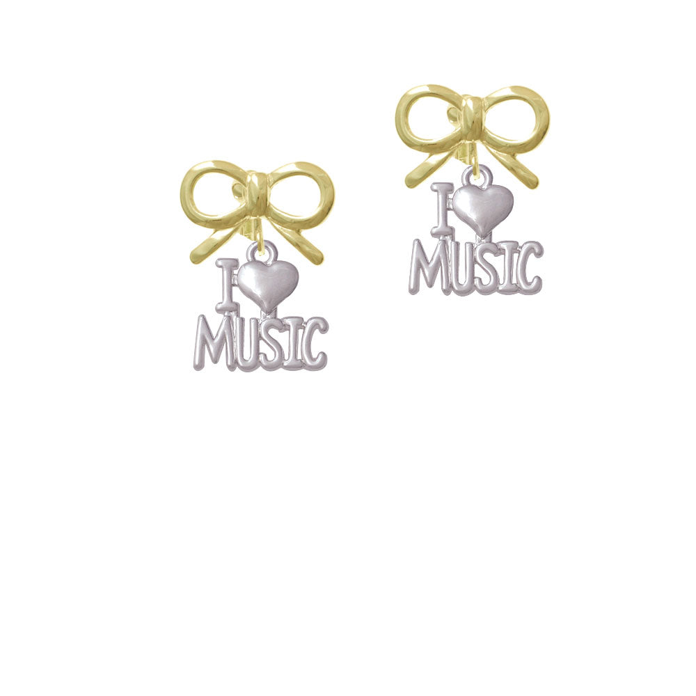 I Heart Music Crystal Clip On Earrings Image 10