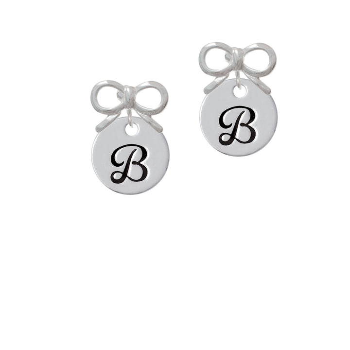 Large Script Letter - B - 3/4 Disc - Crystal Clip On Earrings Image 9