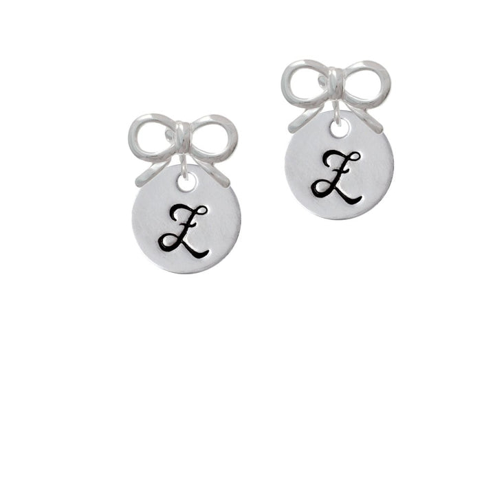 Large Script Letter - Z - 3/4 Disc - Crystal Clip On Earrings Image 9