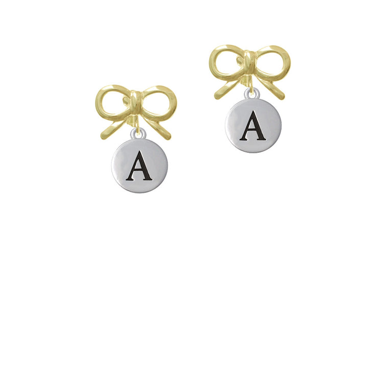 Capital Letter - A - Pebble Disc - Crystal Clip On Earrings Image 10