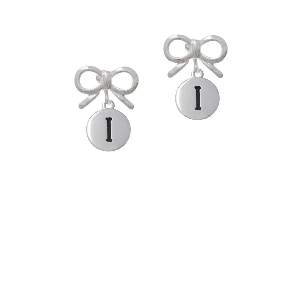 Capital Letter - I - Pebble Disc - Crystal Clip On Earrings Image 9