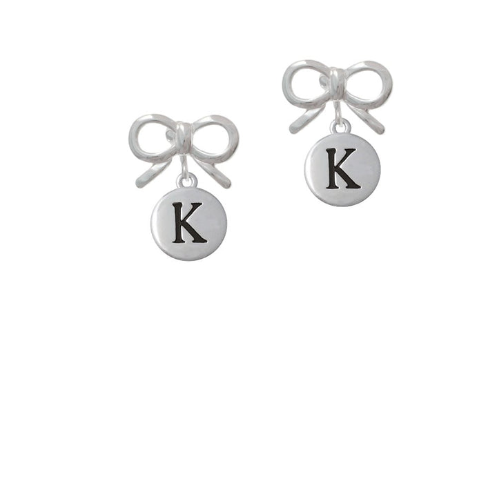 Capital Letter - K - Pebble Disc - Crystal Clip On Earrings Image 9