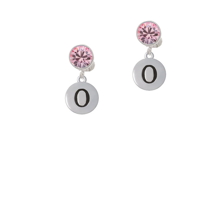 Capital Letter - O - Pebble Disc - Crystal Clip On Earrings Image 4