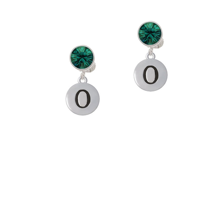 Capital Letter - O - Pebble Disc - Crystal Clip On Earrings Image 6