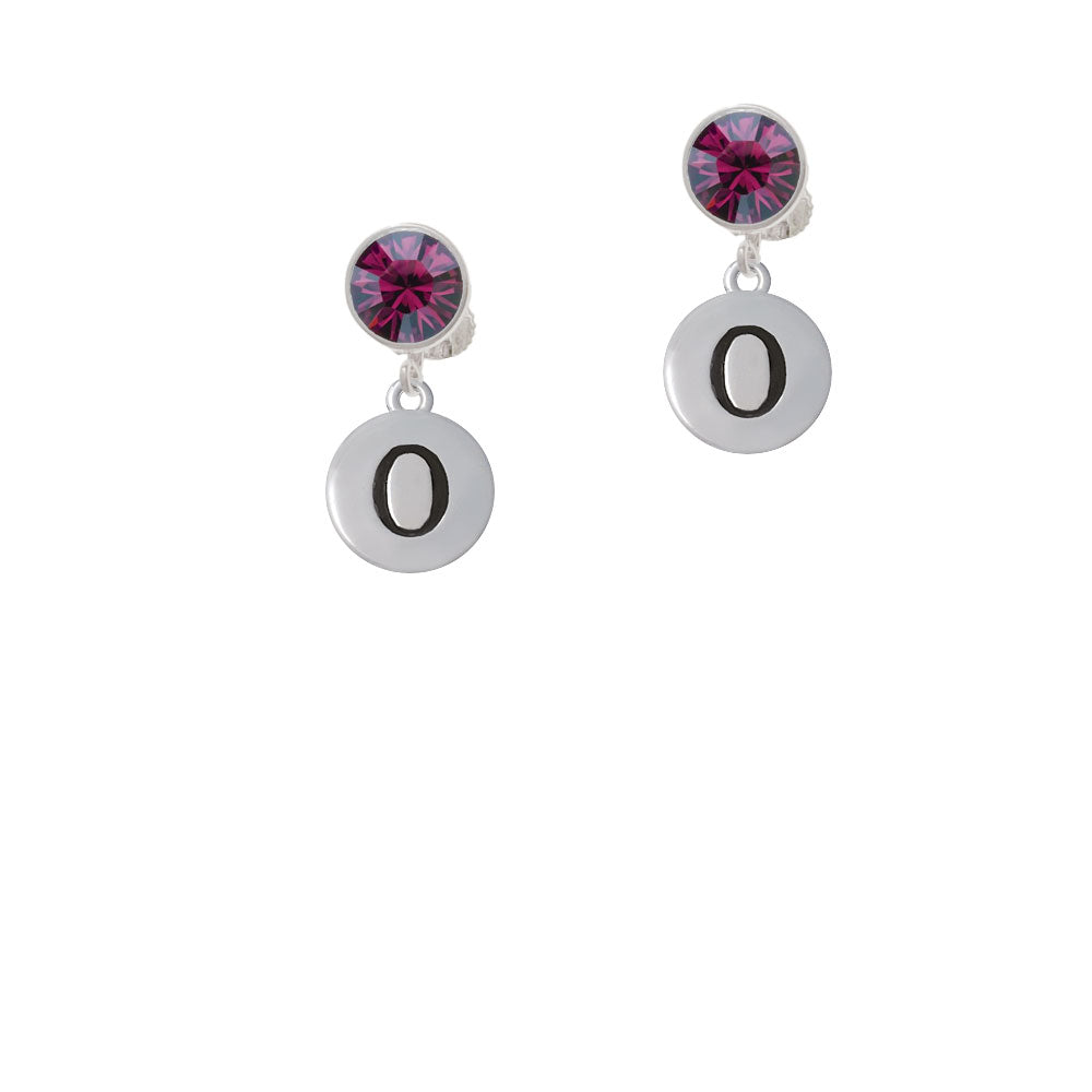 Capital Letter - O - Pebble Disc - Crystal Clip On Earrings Image 8