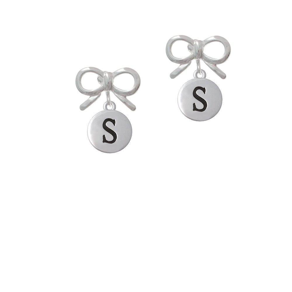 Capital Letter - S - Pebble Disc - Crystal Clip On Earrings Image 9