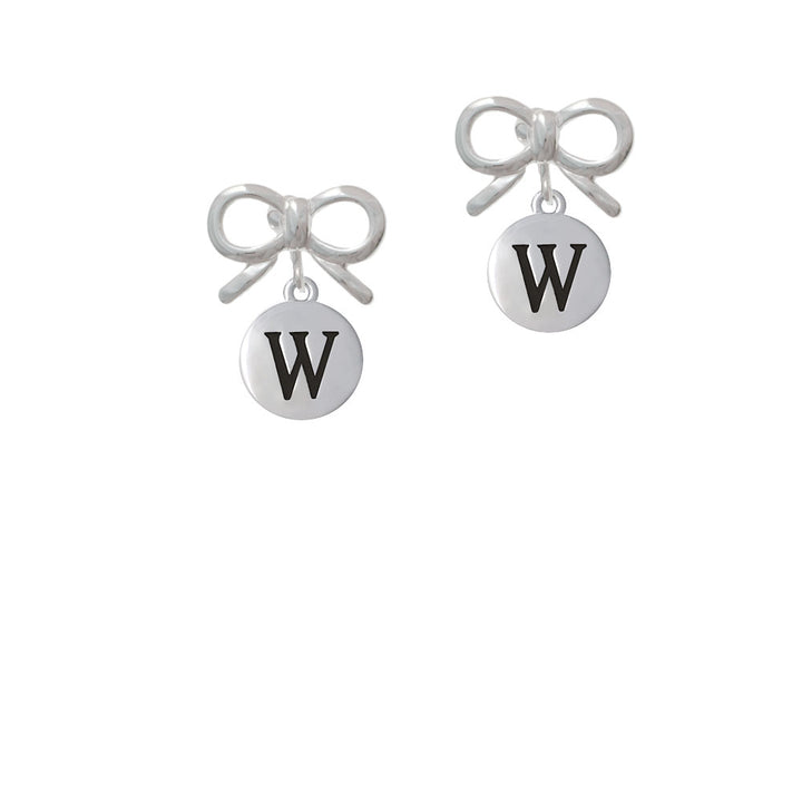 Capital Letter - W - Pebble Disc - Crystal Clip On Earrings Image 9