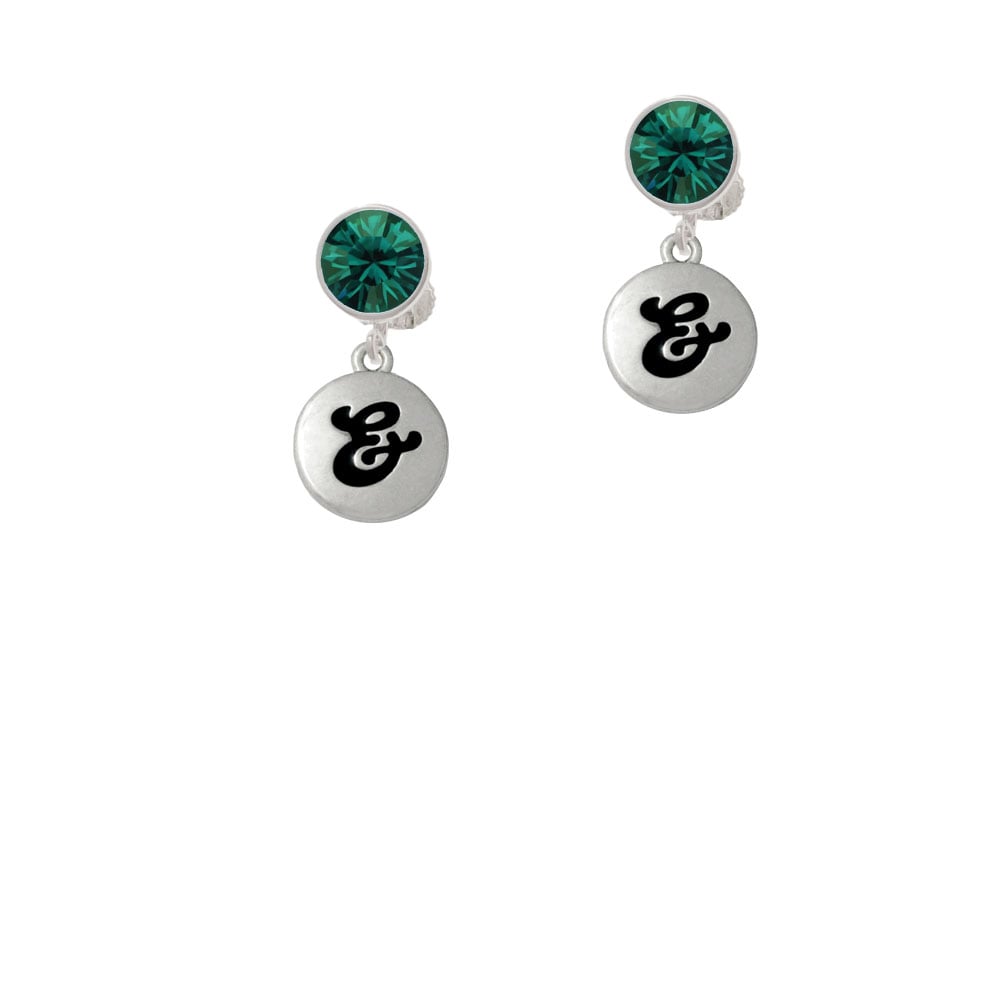 Capital Letter - and - Pebble Disc - Crystal Clip On Earrings Image 6