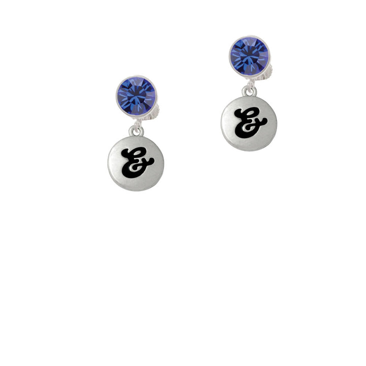 Capital Letter - and - Pebble Disc - Crystal Clip On Earrings Image 7