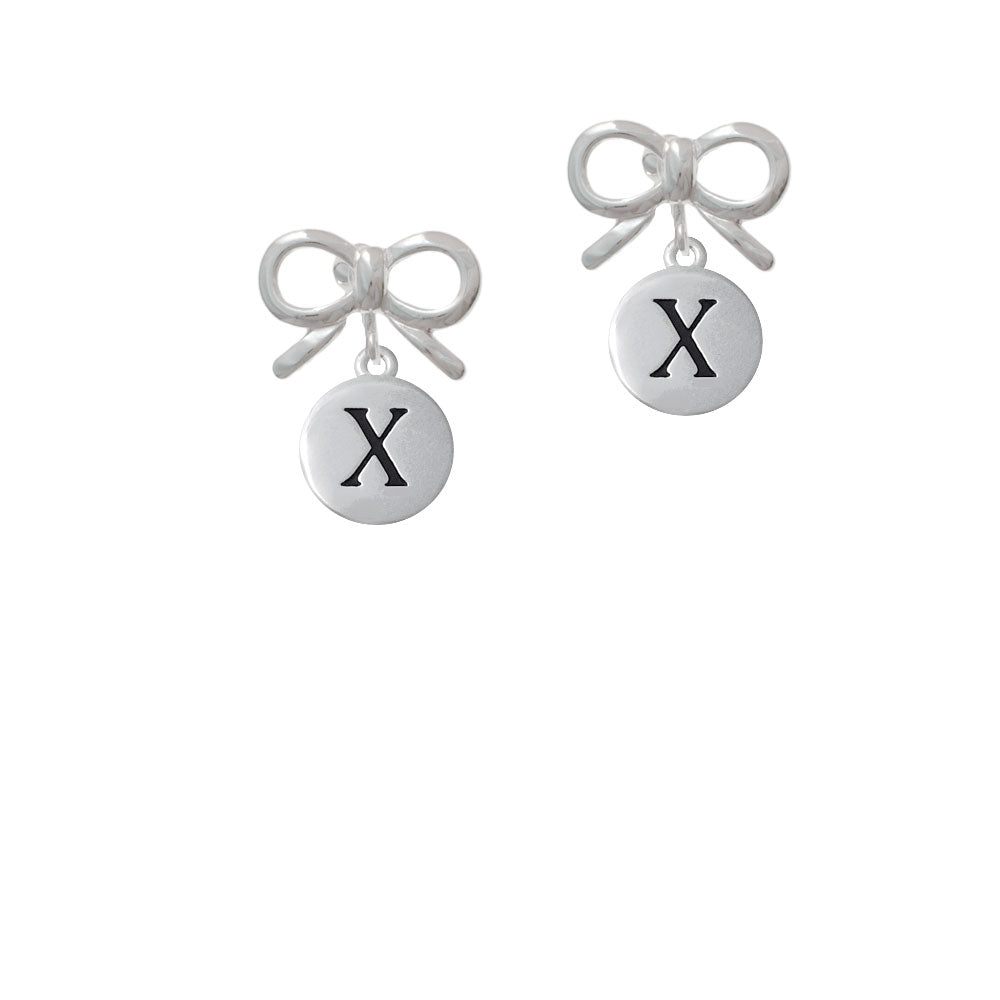 Capital Letter - X - Pebble Disc - Crystal Clip On Earrings Image 9