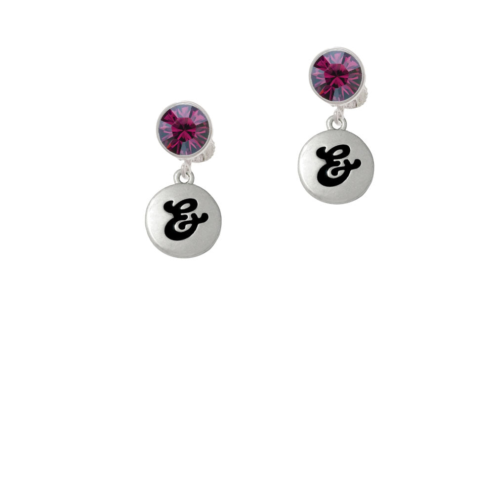 Capital Letter - and - Pebble Disc - Crystal Clip On Earrings Image 8