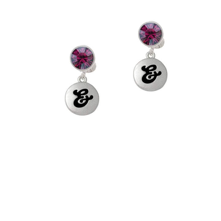 Capital Letter - and - Pebble Disc - Crystal Clip On Earrings Image 1