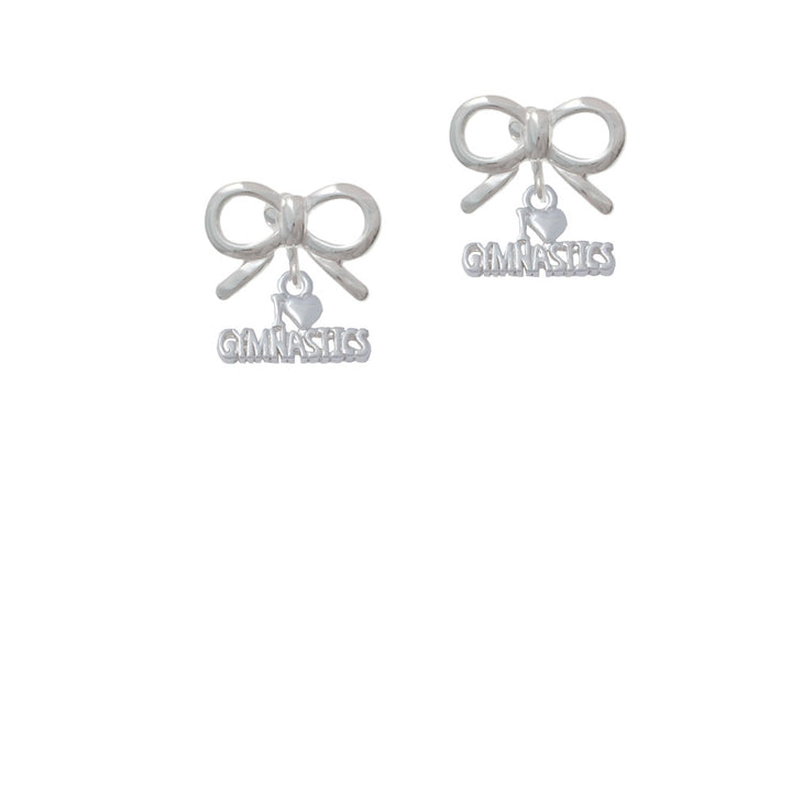 I Heart Gymnastics Crystal Clip On Earrings Image 9