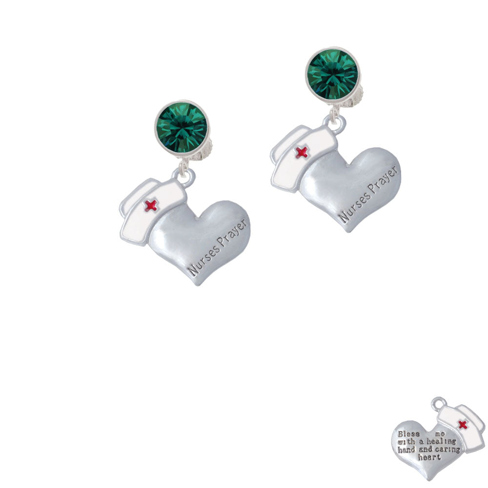 Nurses Prayer Heart - Healing Hand Crystal Clip On Earrings Image 6